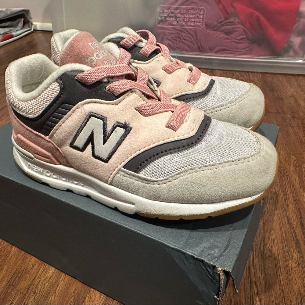 New Balance Kids' Pink and Gray Sneakers